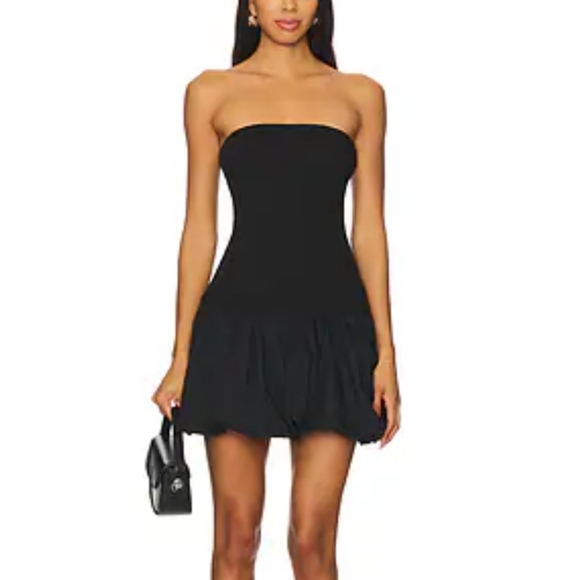 LOVESHACKFANCY NOBLE SILK MINI DRESS BLACK 0 - Picture 13 of 13